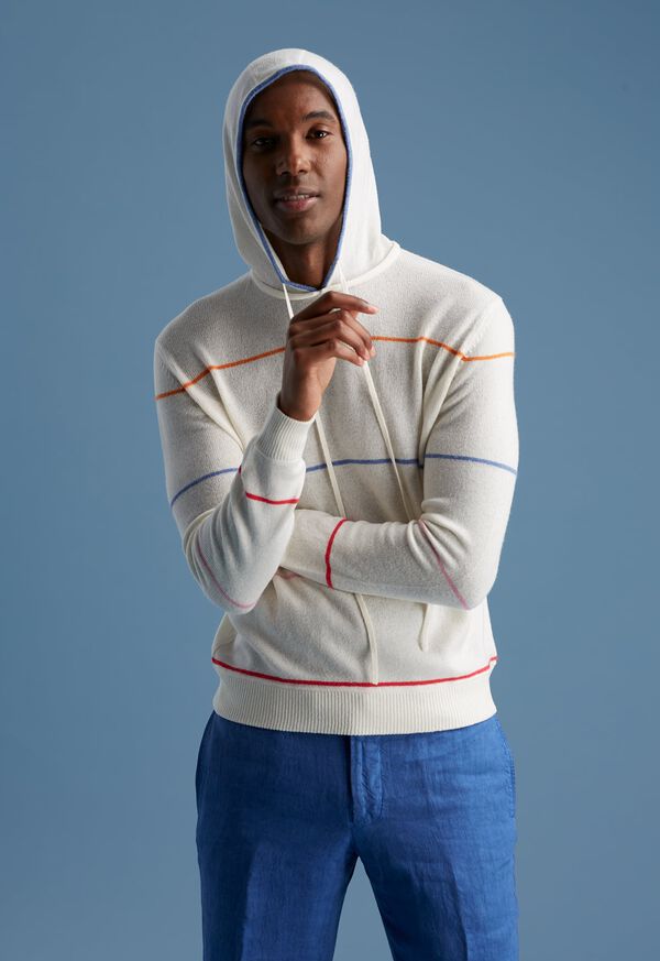 Paul Stuart Cashmere Hoodie & Linen Pants Detail, image 1